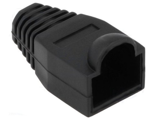 Osłona wtyku RJ45 8P8C gumowa - czarna 10szt.