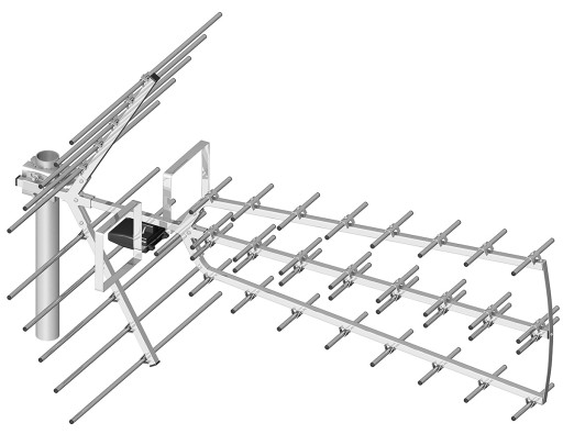 Najmocniejsza ANTENA DVB-T ZE WZMACNIACZEM do47dBi
