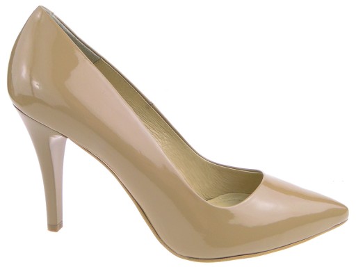 Badura buty czółenka 2156-69-P beż lakier skóra 40