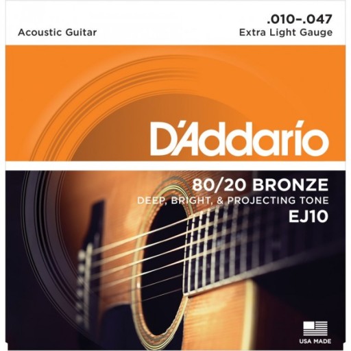 Struny do gitary akustycznej D'Addario EJ10 10-47