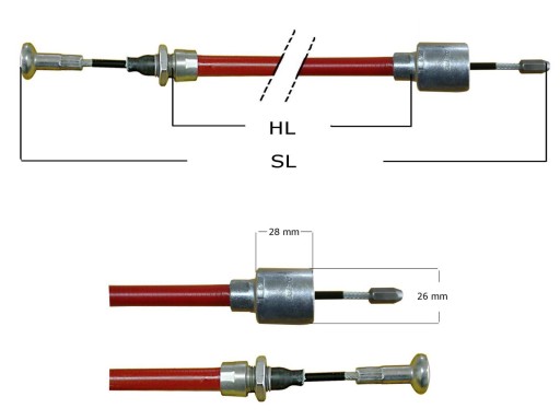 Linka Ham.Cięgno Bowdena AlKo Oryginał 1790/1986mm