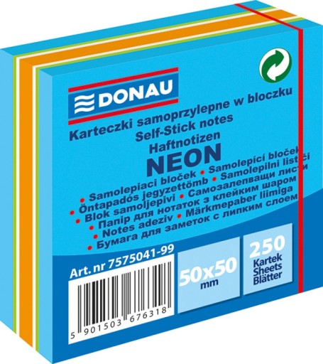 Mini kostka samoprzylepna DONAU, 50x50mm, 1x250 N