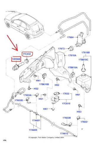 CZUJNIK POZIOMU PŁYNU FORD FOCUS MK2 C-MAX MK1