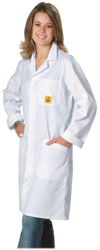 Fartuch ESD antystatyczny AM130 biały, rozm. XL