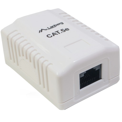 Gniazdo teleinformatyczne natynkowe UTP RJ45 kat.5 białe