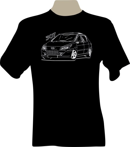 KOSZULKA T-shirt z nadrukiem fana peugeot 307