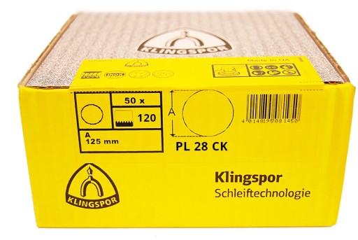 KLINGSPOR Krążek ścierny PL28CK 125mm gr.120 /50x