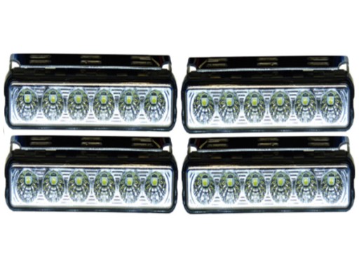 4 x Lampa 6 LED ostrzegawcza 16 cm błyskowa KOGUT