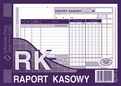 DRUK RAPORT KASOWY 411-3 A5