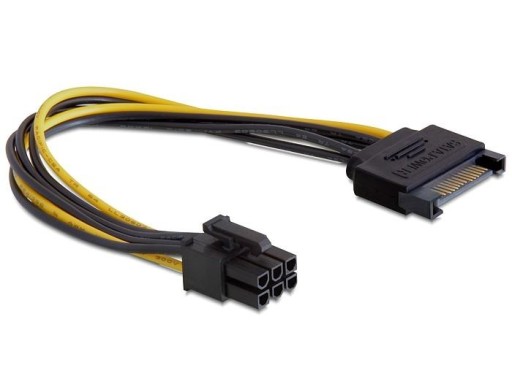 Adapter zasilania 6pin z SATA karta graficzna ATX