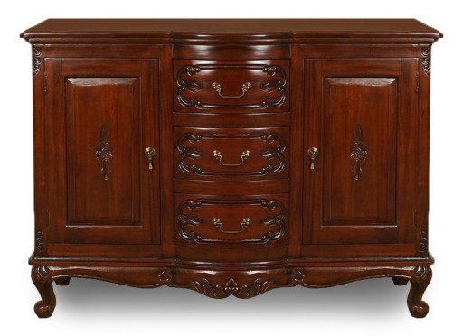 Rzeźbiona komoda 120 cm szafka w stylu ludwikowskim lite drewno 78310