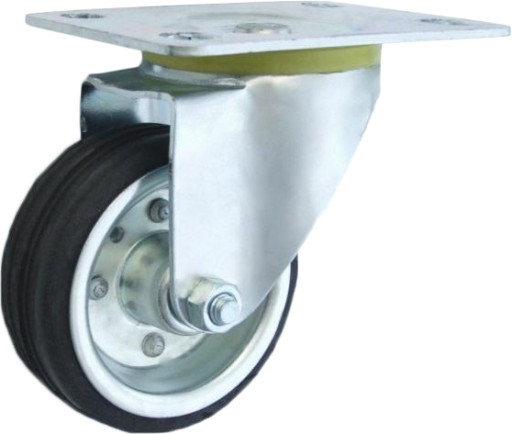 KOŁO KOŁA fi 80mm SKRĘTNE OBROTOWE 60kg METAL GUMA