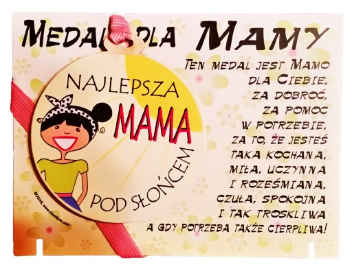 ŚWIETNY Medal ŻYCZENIA dla MAMY na Urodziny !!!