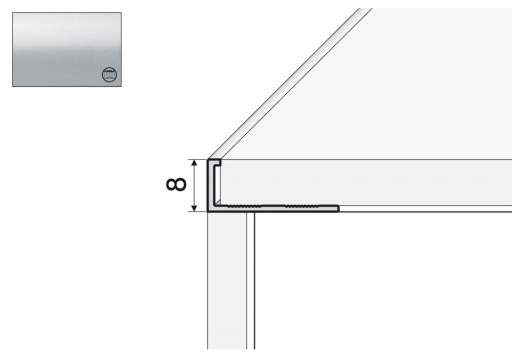 Listwa krawędziowa A50 - 100cm/8mm SREBRO