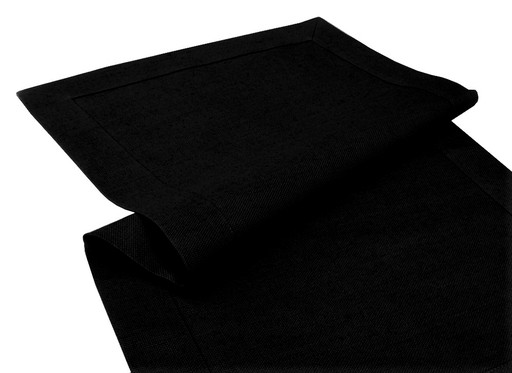 Bieżnik CZARNY PŁÓCIENNY 60x120 bawełna Justyna