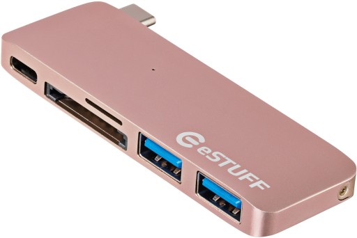 Rozdzielacz USB-C Hub eSTUFF RÓŻOWY Macbook PRO