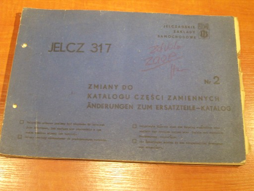 Katalog części JELCZ 317 1974 r.