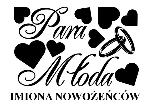 naklejki dekoracja imiona samochód auto ślub wz3
