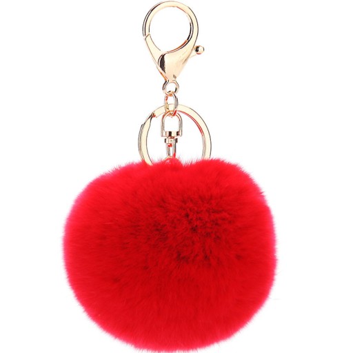 POMPON BRELOK NATURALNE FUTERKO KEYCHAIN ZAWIESZKA