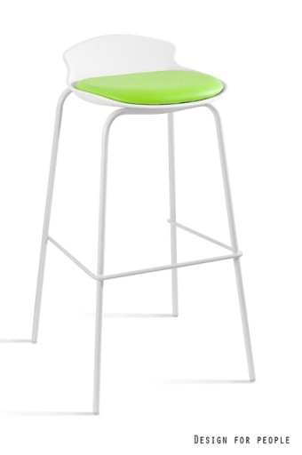 UNIQUE hocker krzesło barowe DUKE - biel + zielony