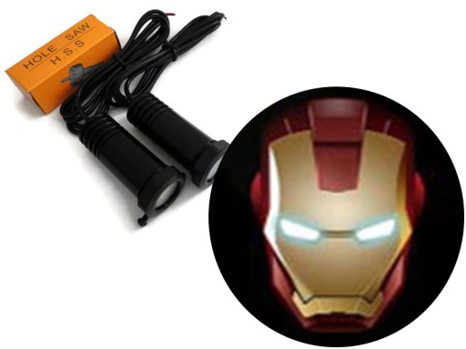 ŚWIATŁA LED POWITALNE LOGO IRONMAN MAX MOCNE 2x7W