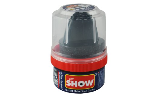 SHOW Krem pasta farba wosk do skór butów z gąbką 50ml kolor granatowy