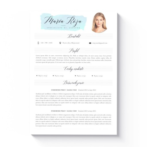 KREATYWNY SZABLON CV + LIST MOTYWACYJNY MS WORD