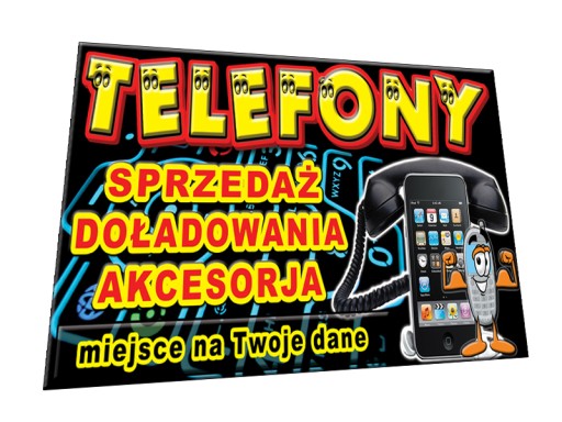 BANER TELEFONY AKCESORIA reklama banery szyld etui