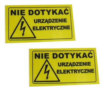 TABLICZKA PCV NIE DOTYKAĆ URZĄDZENIE ELEKTRYCZNE