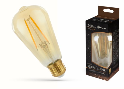 Żarówka LED EDISON 2W E27 loft RETRO FILAMENT ST64