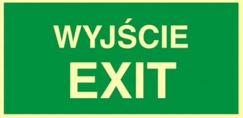 ZNAK WYJŚCIE EXIT AC001 WYMIARY 15X30