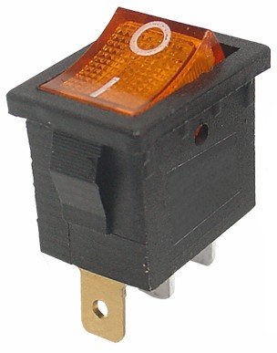Przełącznik klawiszowy 3p podśw 12V żółty FV(0566c