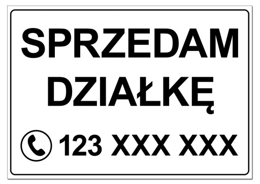 SPRZEDAM działkę działki dom tablica 21x15 szyld znak reklama sprzedaż pcv