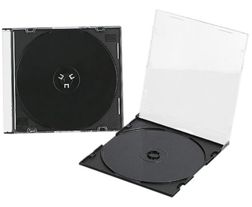 PUDEŁKA NA 1 CD/DVD SLIM 5MM 100 SZTUK CZARNE WAWA