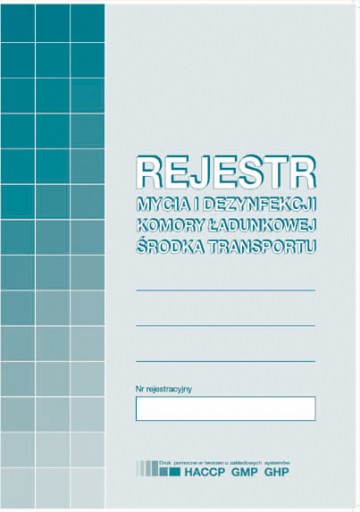 Rejestr mycia i dezynfekcji komory ładunkowej środka transportu A5 H91-3