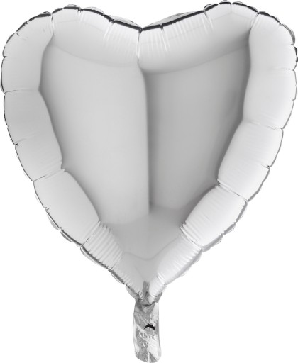 Balon Foliowy Serce Srebrny 45cm Mega mocny WESELE