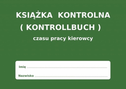 Książka czasu pracy kierowcy KONTROLLBUCH PL - DE