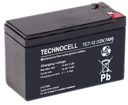 AKUMULATOR TECHNOCELL 12V 7Ah DO ALARMU TC 7-12