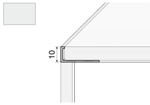 Listwa krawędziowa A51 - 100cm/10mm ALUMINIUM