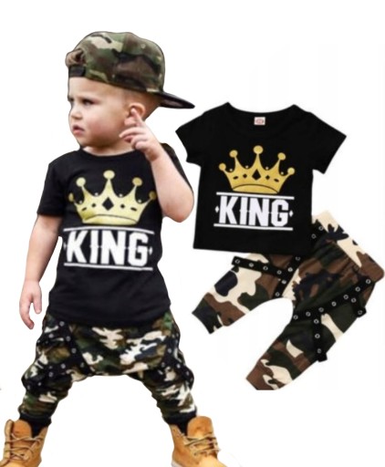 Zestaw t-shirt spodnie baggy szelki komplet KING