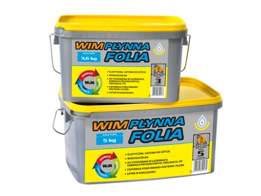 WIM FOLIA PŁYNNA HYDROIZOLACJA USZCZELNIENIE 3,6kg