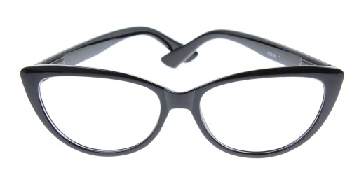 O49 OKULARY zerówki KOCIE OCZY retro CAT EYES