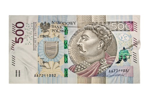 RĘCZNIK MILIONERA banknot 500 zł 80x160 cm Gadżet