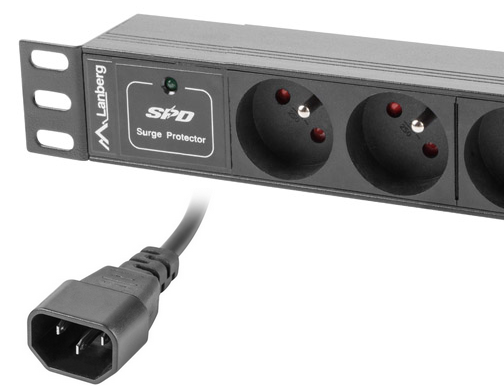 LISTWA RACK 10'' 1U 10A 3X 230 PL 2M CZARNA C14
