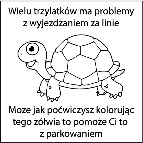 Naklejka karna parkowanie ŻÓŁW 5 sztuk