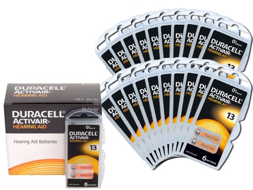 120x Bateria Słuchowa DURACELL 13 PR48 Activair