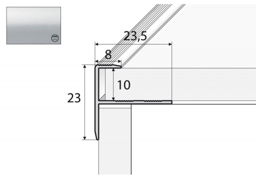 A85 Profil aluminiowy schodowy SREBRO 100cm