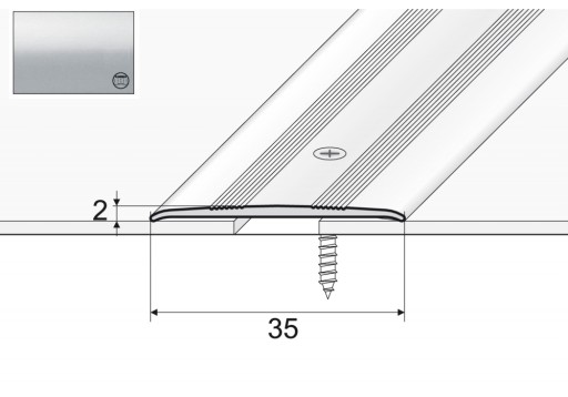 Listwa łączeniowa A08 do wykładzin 180cm SREBRO