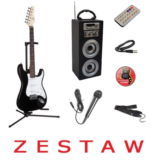 ZESTAW GITARA ELEKTRYCZNA + WZMACNIACZ 20WATT USB!