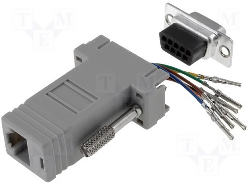 Adapter przejściówka RJ45 8 PIN -D-SUB 9PIN żeński